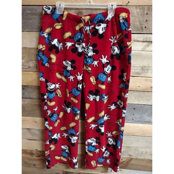 Disney Mickey Mouse Women's Large (12-14) Fleece Lounge Pants 36x28 - Picture 1 of 4